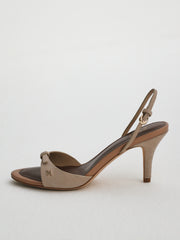 Isabella Barely There Suede Sling Back Sandals | Almond