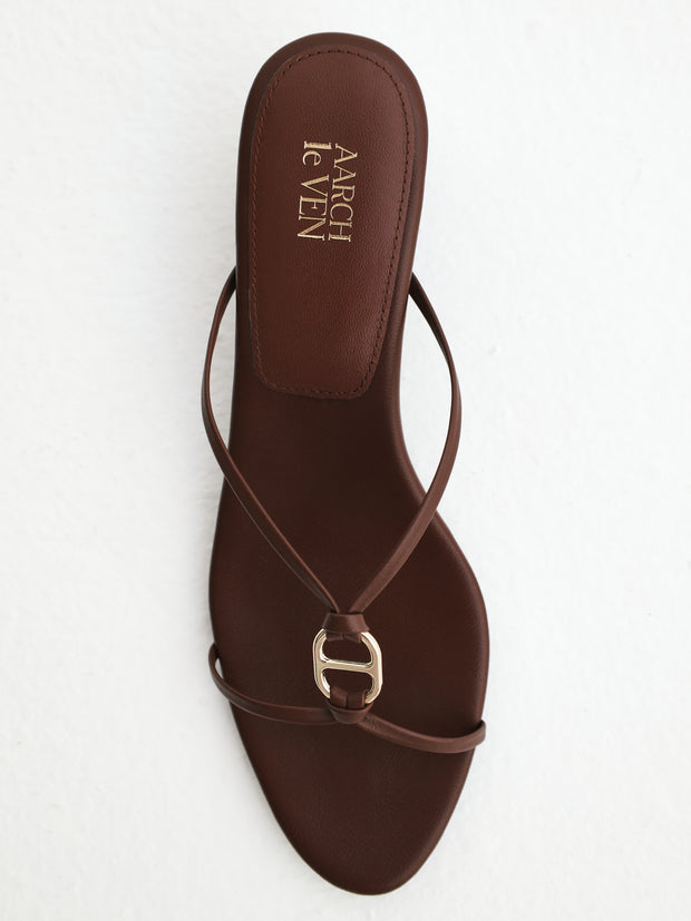 Arianna Heritage Strappy Leather Sandals | Sienna Brown