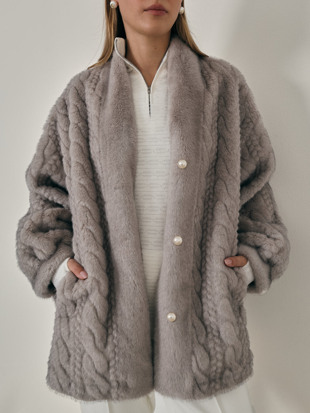 Vail Chic Fur Cardigan Coat | Grey – VITA GRACE