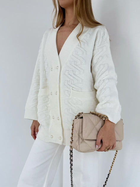 Pearl Button Cardigan Coat – VITA GRACE