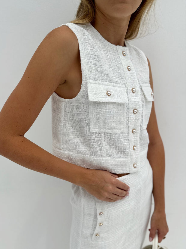 Selina Pearl Button Down Top