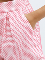 Gallinara Jacquard Dotted Shorts | Pink & White