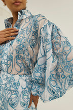 Estella Embroidered Blouse | Blue