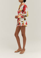 Rio Tropical Linen Day Shirt | White/Red