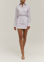 Nina Chic Stripe Day Shirt | White/Lilac