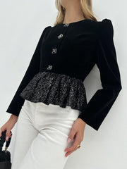 Black Velvet & Sequin Jacket