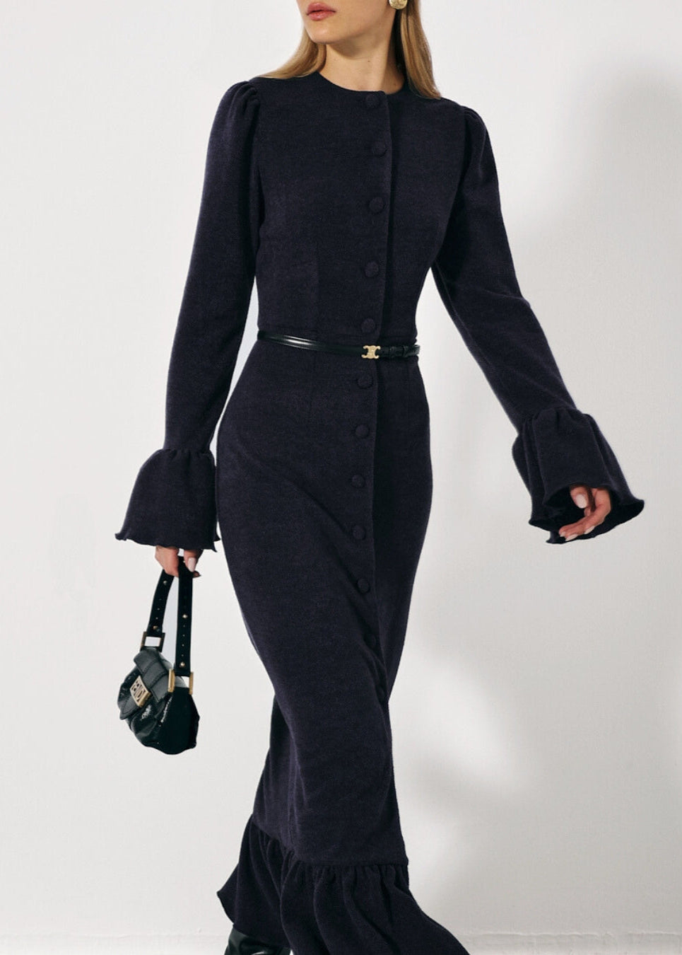 Mercier Peplum Dress | Navy