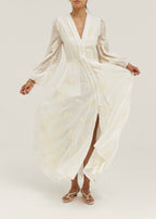 Nikki Embroidered Peplum Dress | Ivory