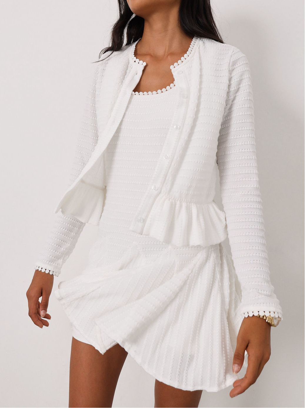 Camille Knitted Summer Cardigan |  White