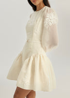 Seraphine Embroidered Elegance Dress | Vanilla