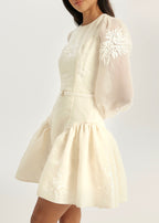 Seraphine Embroidered Elegance Dress | Vanilla