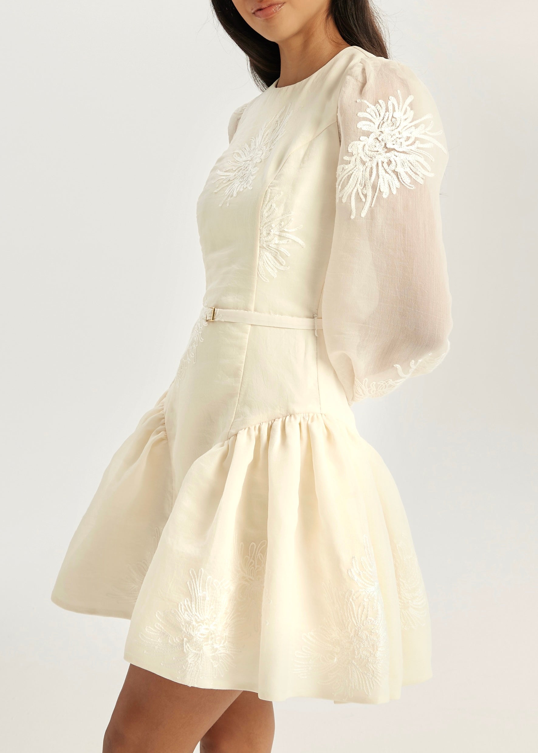 Seraphine Embroidered Elegance Dress | Vanilla