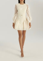 Seraphine Embroidered Elegance Dress | Vanilla