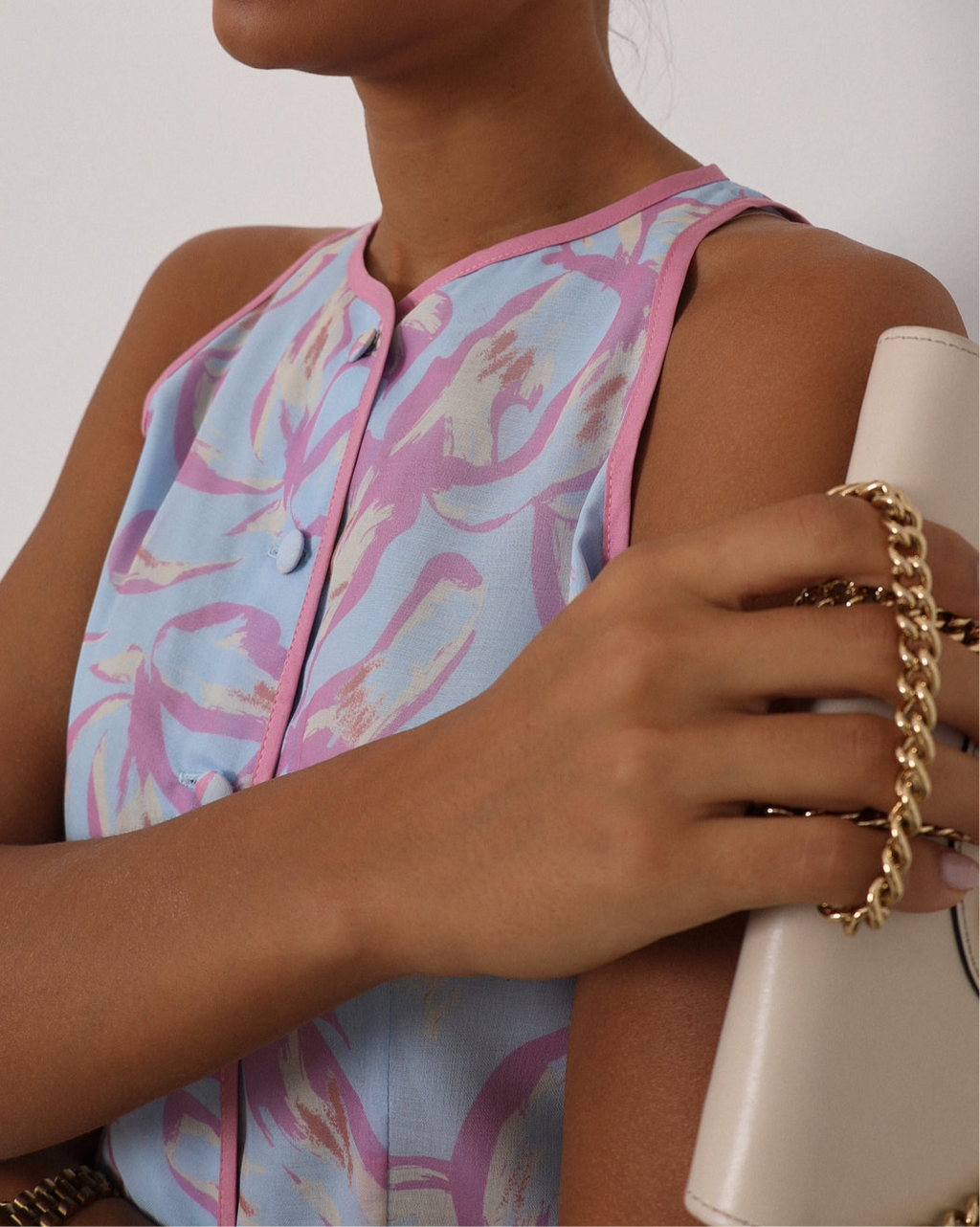 Patriza Printed Dream Top | Pastel Blue Mix