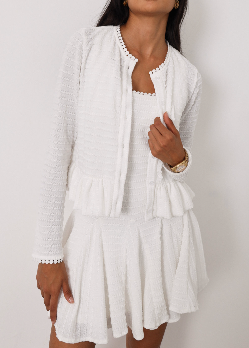 Camille Knitted Elegance Dress | White