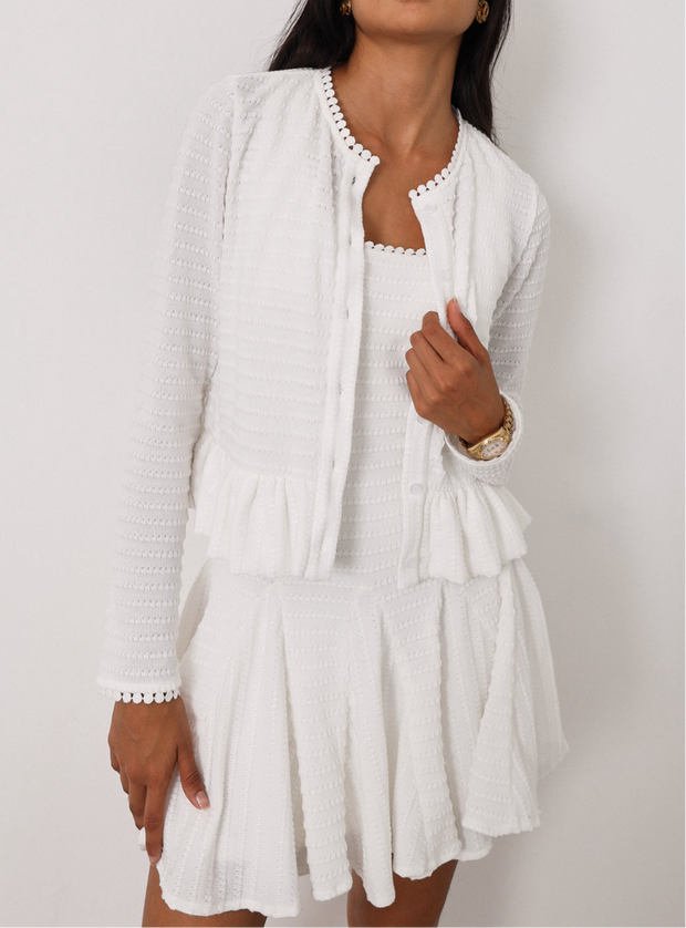 Camille Knitted Elegance Dress | White