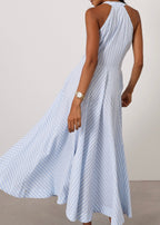 Sybil Cotton Resort Dress | Pale Blue/White