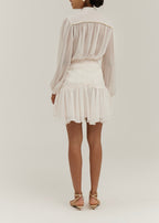 Cabo Flowing Layered Skirt | Vanilla