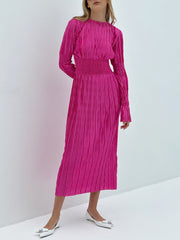 Pink Milano Pleat Stretch Dress