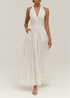 Sophia Sleeveless Icon Elegance Midi/Maxi Dress | Ivory