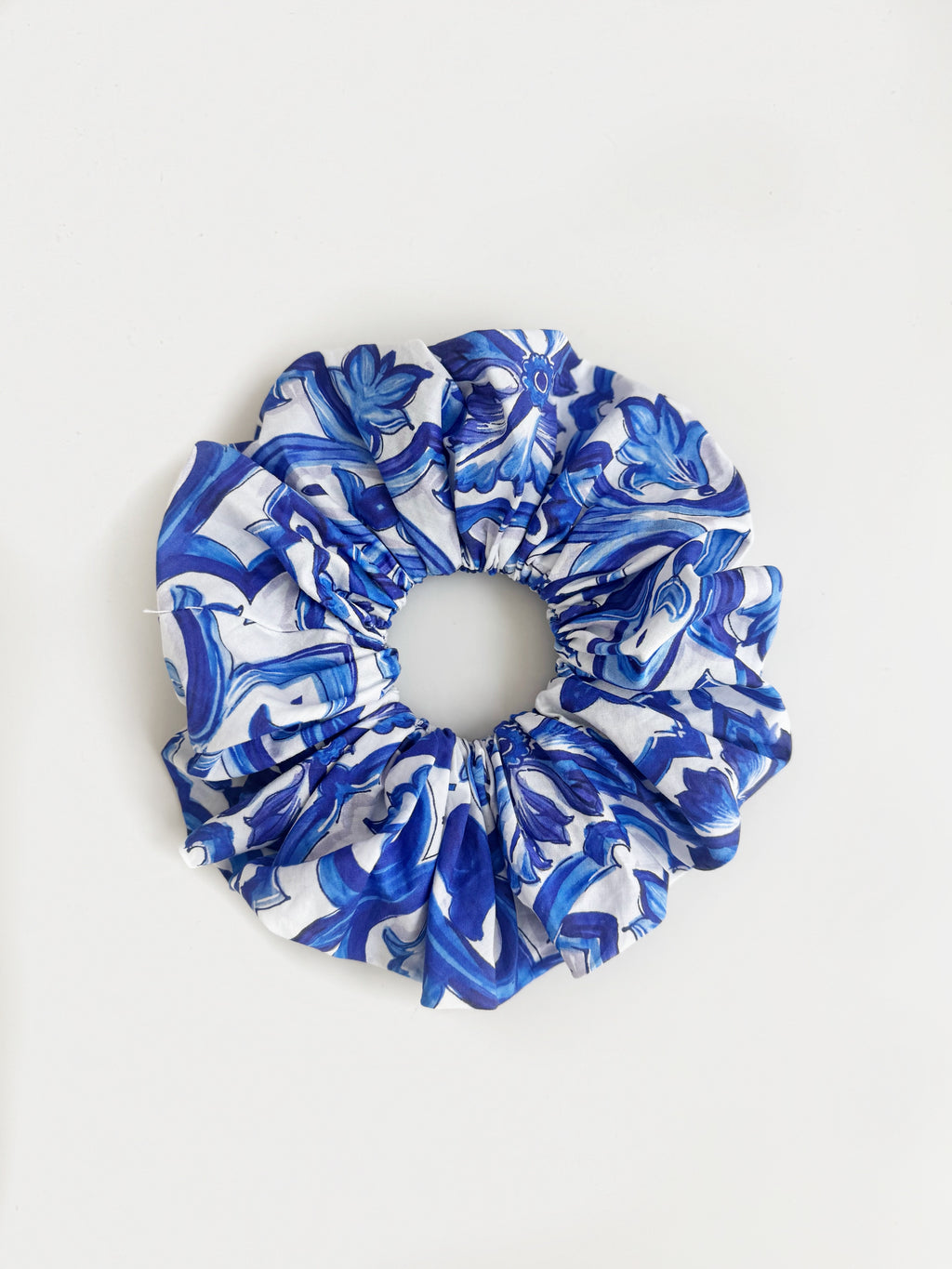 Santorini Print Oversized Scrunchie | Blue Print
