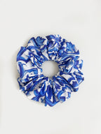 Santorini Print Oversized Scrunchie | Blue Print