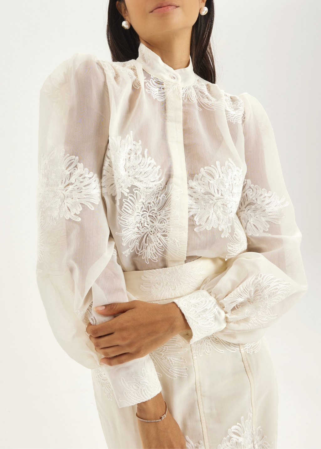 Sophia Embroidered Blouse | French Vanilla