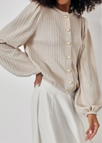 Elsya Soft Cable Cardigan | Latte