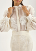 Sophia Embroidered Blouse | French Vanilla