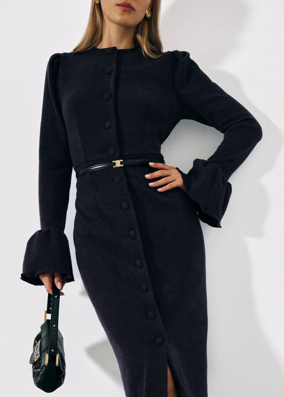Mercier Peplum Dress | Navy