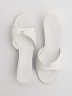 Sofia ALV Leather Block Heel Mules | White