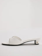 Sofia ALV Leather Block Heel Mules | White