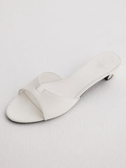 Sofia ALV Leather Block Heel Mules | White