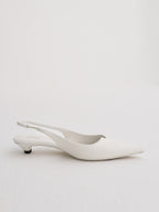 Giulia ALV Leather Sling Back Pumps | White