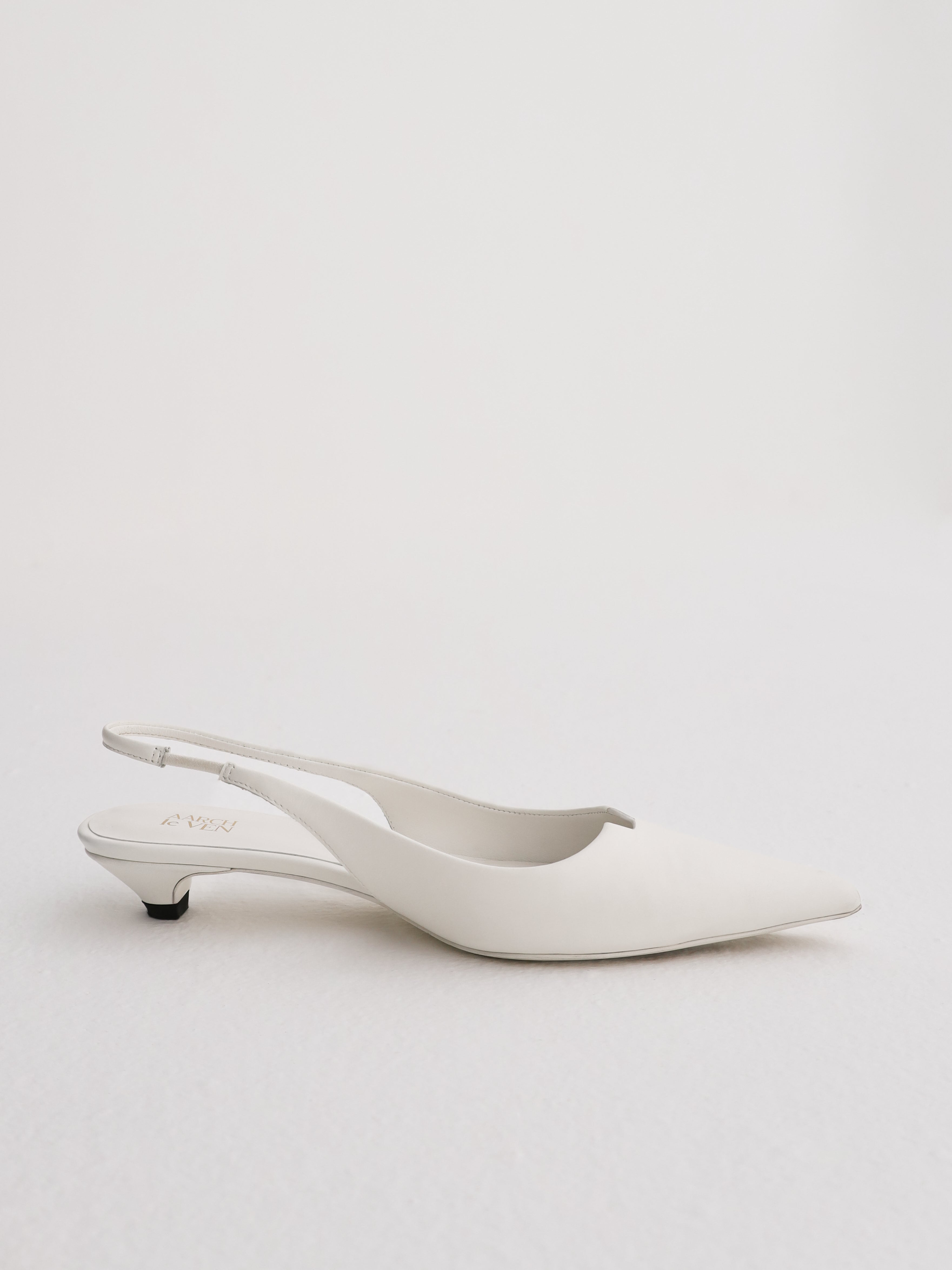 Giulia ALV Leather Sling Back Pumps | White