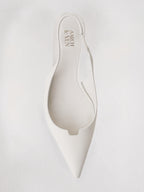 Giulia ALV Leather Sling Back Pumps | White