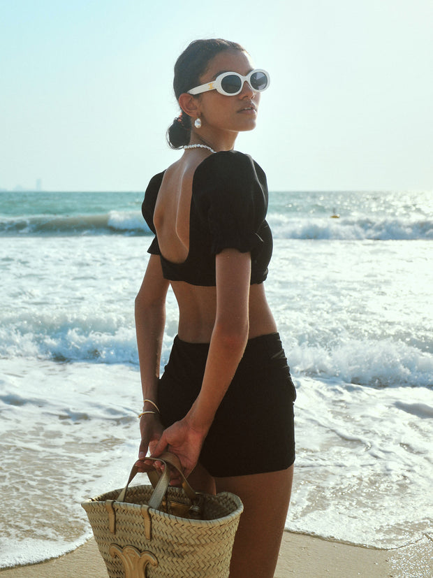 Darina Sun Shorts With Trim | Black