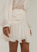 Cabo Flowing Layered Skirt | Vanilla