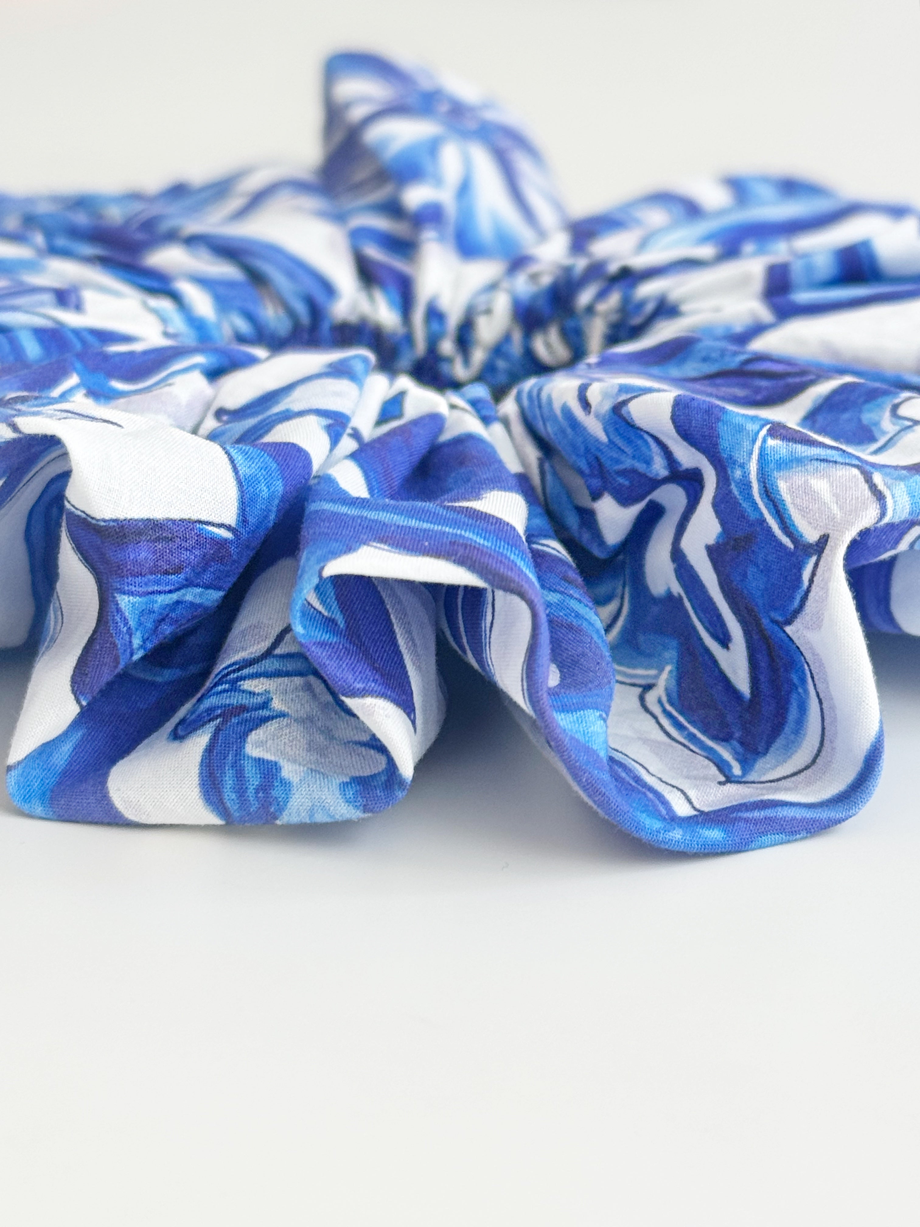 Santorini Print Oversized Scrunchie | Blue Print