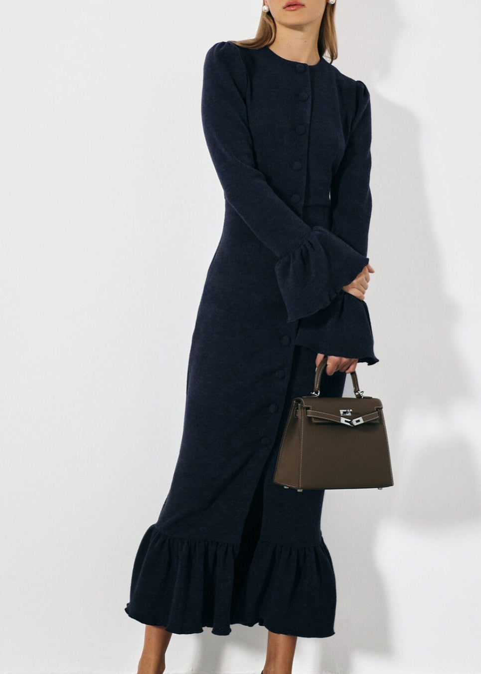 Mercier Peplum Dress | Navy