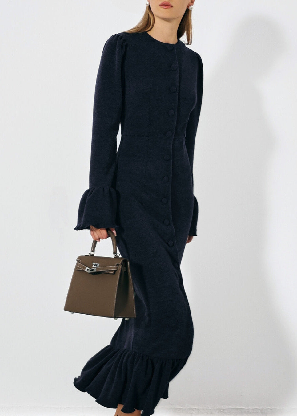Mercier Peplum Dress | Navy
