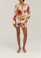Rio Tropical Linen Day Shirt | White/Red