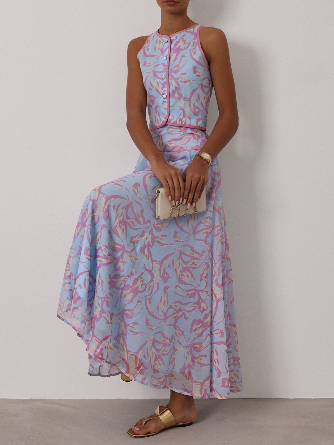 Patriza Printed Dream Skirt | Pastel Blue Mix