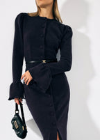 Mercier Peplum Dress | Navy