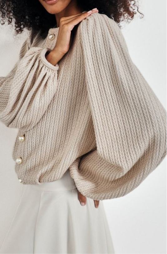 Elsya Soft Cable Cardigan | Latte