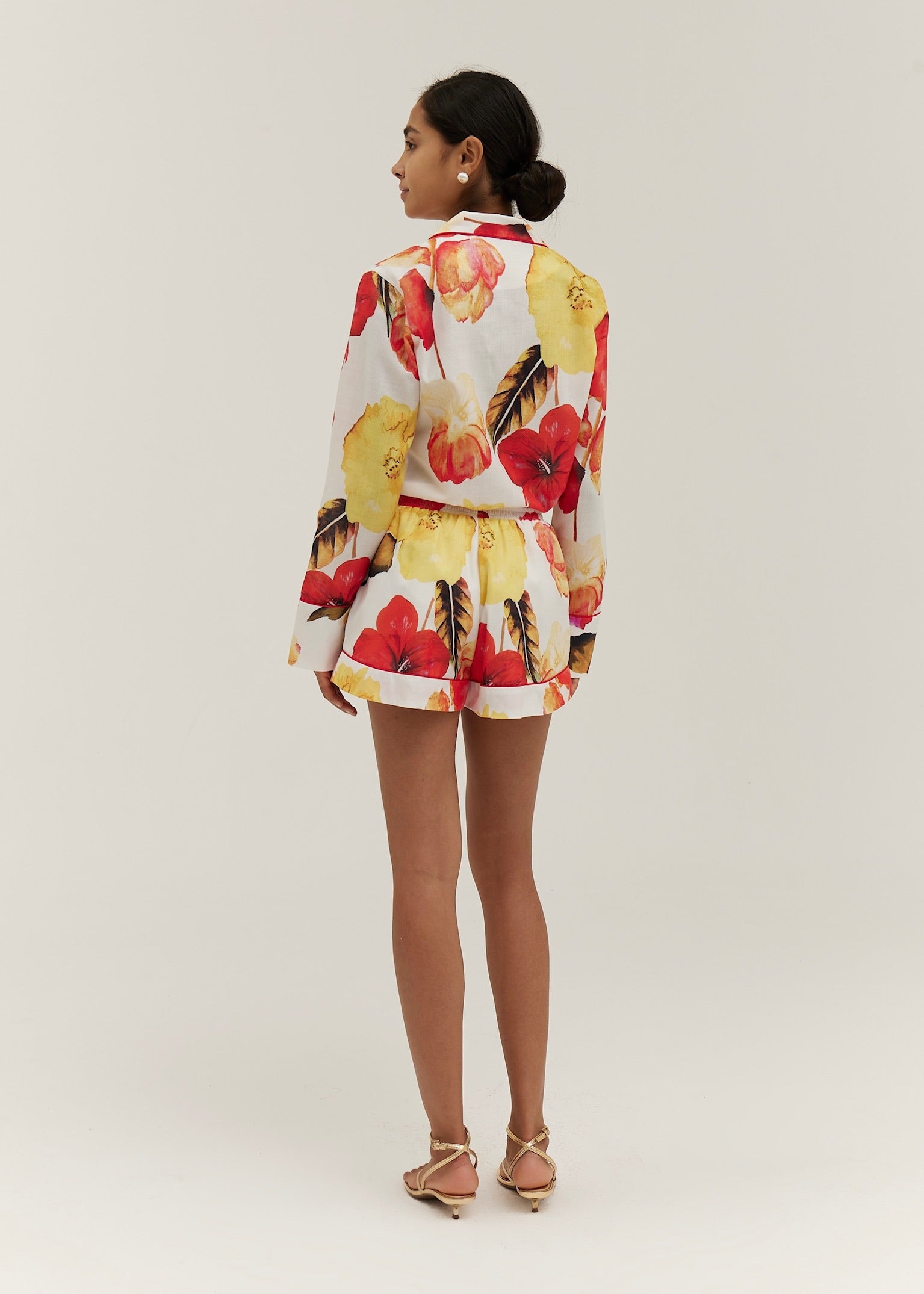 Rio Tropical Linen Day Shirt | White/Red