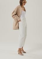 Corrine Pearl Button Cardigan Coat | Blush