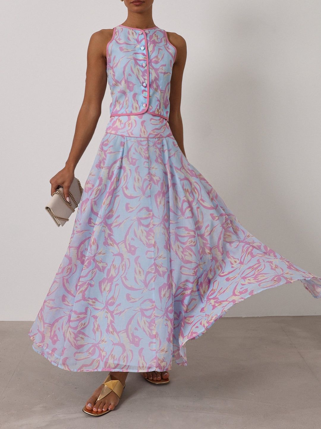 Patriza Printed Dream Skirt | Pastel Blue Mix