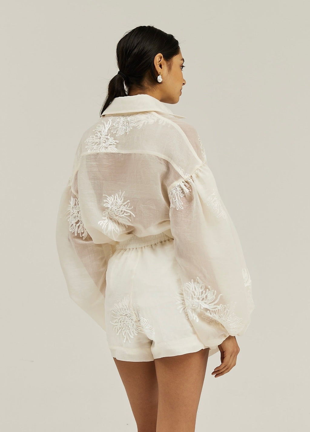 Sophia Embroidered Shirt | Vanilla