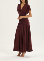 Alaina Ruched Panel Dream Dress | Merlot